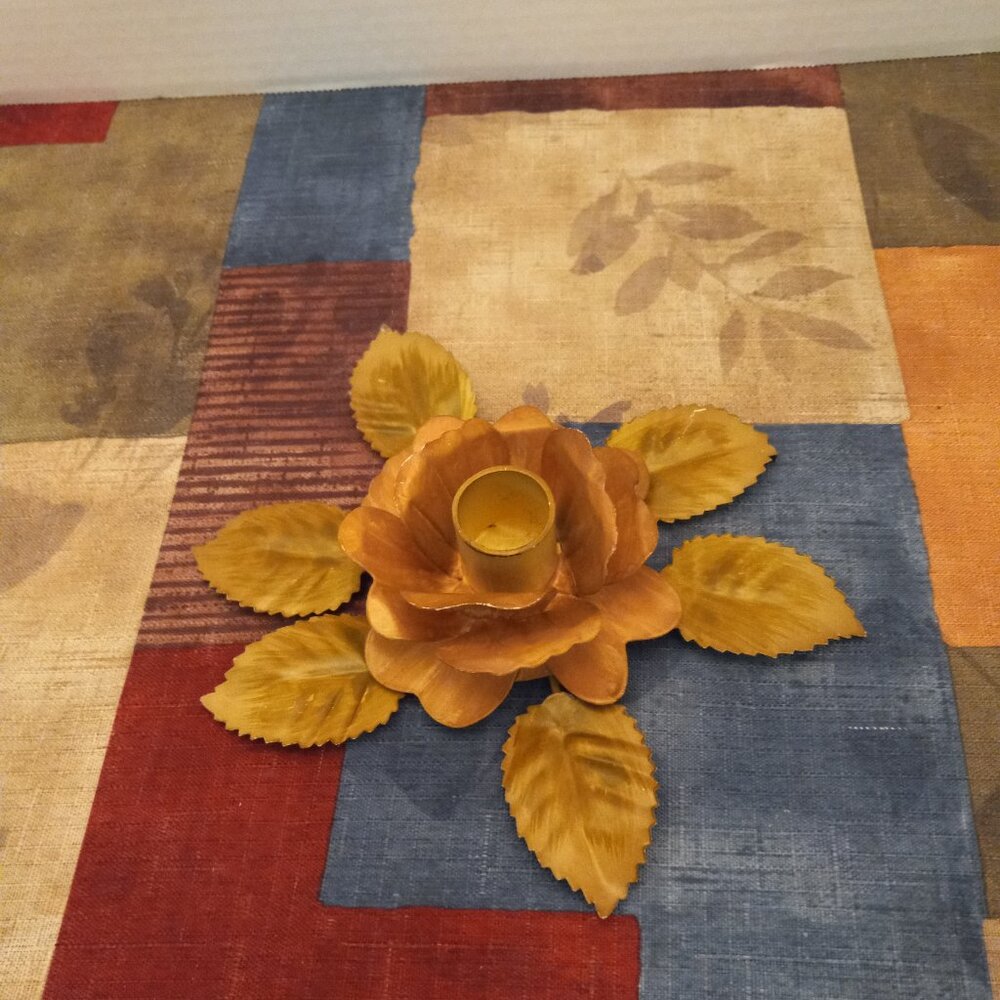 Metal Candle Holder Flower for Fall Decor